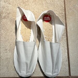 White Canvas Slip-On Espadrilles for Men